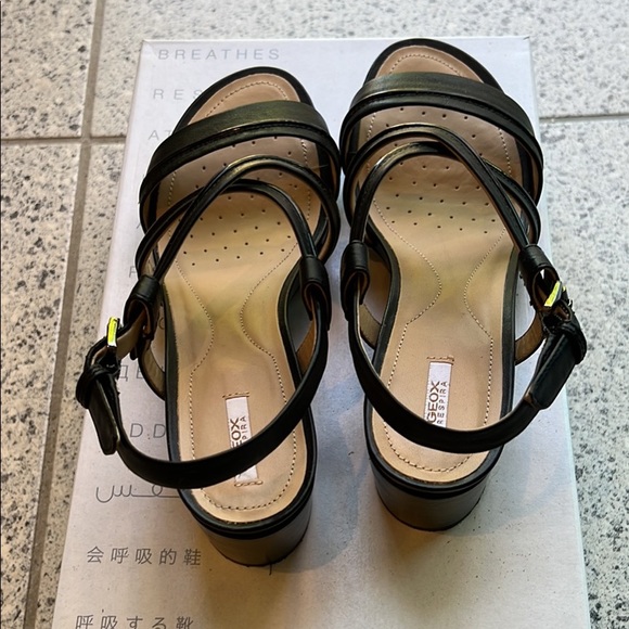 Geox black block heel sandals - Picture 4 of 6